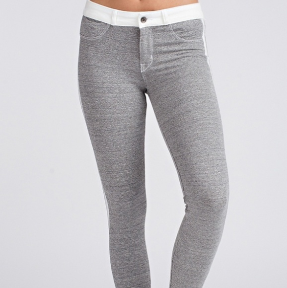 LAST 1!💜Gray French Terry Skinny Jogger Leggings - Picture 4 of 6